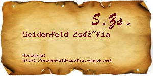 Seidenfeld Zsófia névjegykártya